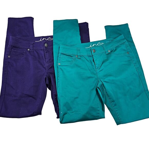 INC pants Set of 2 SIZE 6 PURPLE GREEN - Picture 1 of 2